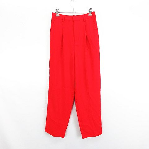 【中古】未使用品 <strong>bohmal</strong> パンツ ボトムス テーパード タック ストレッチ M レッド ※EKM レディース 【ベクトル 古着】 250308