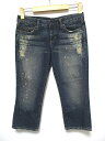 マウジー moussy jeans パンツ ボトムス デニム サブリナ クロップド ダメージ加工 ペイント加工 インディゴ 26 レディース 【中古】【ベクトル 古着】 180904 ブランド古着ベクトルプレミアム店