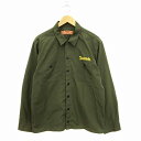 テンダーロイン TENDERLOIN DURABLE PRESS T-20RG ワークシャツ ミリタリー 長袖 刺繍 綿 コットン カーキ L メンズ 【中古】【ベクトル 古着】 180717 ブランド古着ベクトルプレミアム店