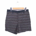 【中古】アーバンリサーチ サニーレーベル URBAN RESEARCH Sonny Label ショート パンツ 総柄 ラメ 厚手 ジップフライ 38 ブラック ブラウン 黒 茶 /TT43 レディース 【ベクトル 古着】 230317