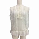 【中古】マウジー moussy シャツ ブラウス ノースリーブ フリル レース F 白 ホワイト JKR レディース 【ベクトル 古着】 190309 ブランド古着ベクトルプレミアム店