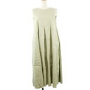 【中古】ミラオーウェン Mila Owen 19SS ワンピース ロング ミモレ クルーネック ノースリーブ 麻 リネン Aライン バックリボン 0 緑 グリーン /TM レディース 【ベクトル 古着】 190924 ベクトルプレミアム店