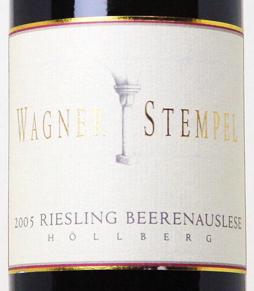 [2005]　リースリング　ベーレンアウスレーゼ　ヘルベルク　ハーフ　　375ml　（ヴァグナー・シュテンペル）白ワイン【粒選り遅摘、コク甘口】円高還元【ワイン】