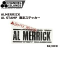 ステッカー ALMERRICK アルメリック AL STAMP 限定 サーフ チャネルアイランズ BK/RED メール便配送
