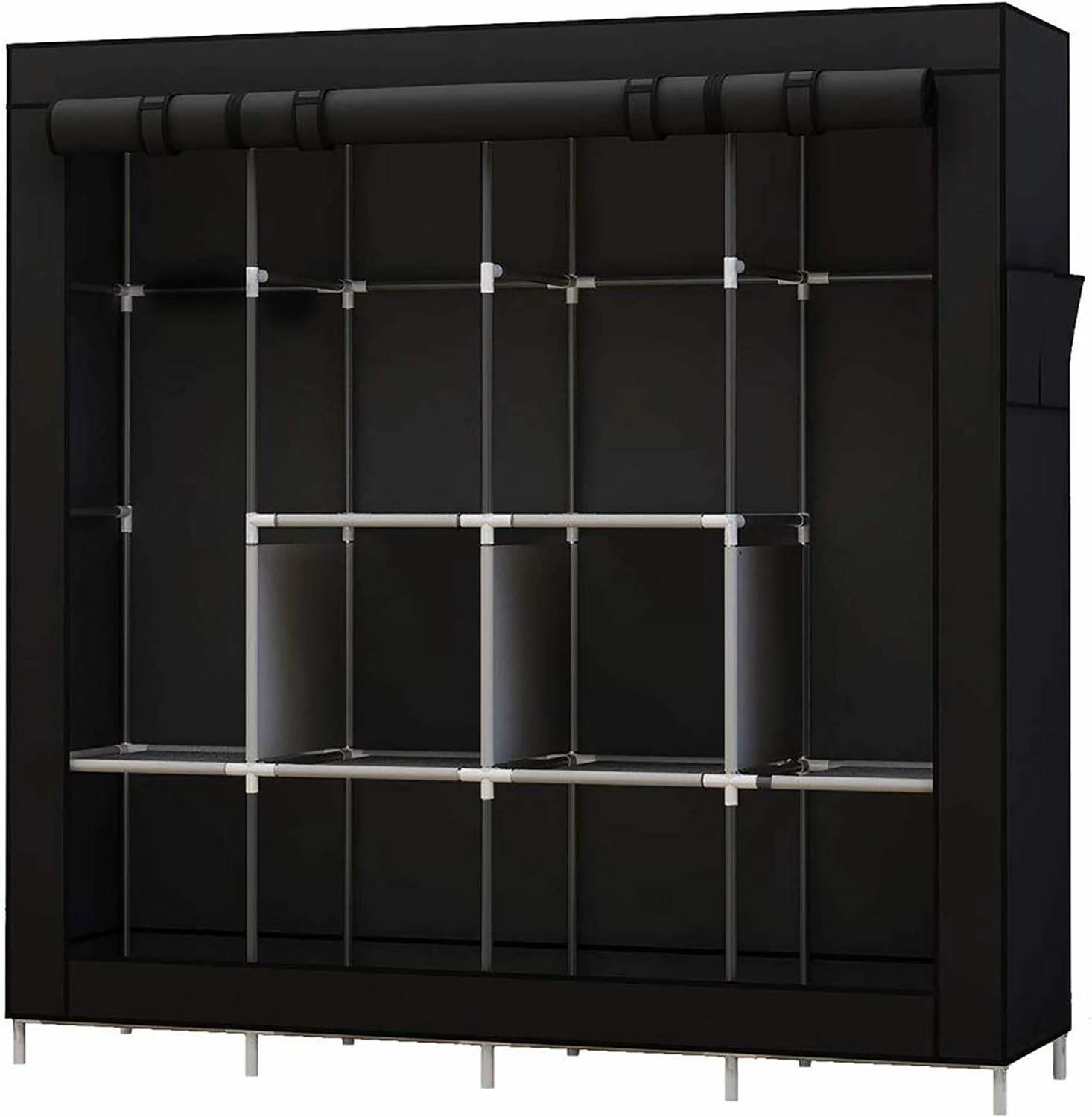 ワードローブ カバー付き クローゼット 衣類 保管 キャビネット 不織布 大容量 ハンガーラック シンプル収納棚 おしゃれ 組み立て式 省スペース 洋服収納ラック衣類収納ラック 防水 防塵 防汚 耐用