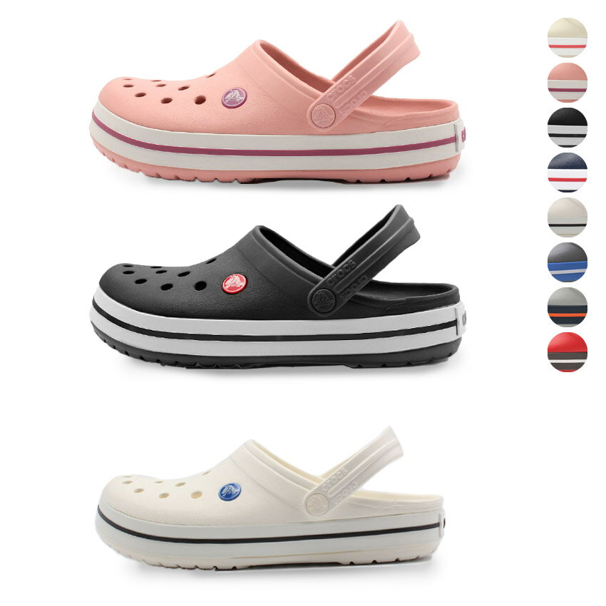 【CROCS】クロックス サンダル メンズ レディース クロックバンド CROCBAND ブラック ホワイト ネイビー ピンク オレンジ カーキ 黒 白 青 男女兼用 22cm 31cmまで つっかけ スリッパ 大きいサイズ オフィス 会社 医療 社内 靴