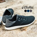 OLUKAI オルカイ スニーカー ’ALAPALI 10395 メンズ ハワイ シューズ 靴 ローカット 履きやすい 歩きやすい バブーシュ かかと 踏める 通勤 通学 学生 おしゃれ レザー 黒