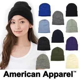 アメリカンアパレル ニット帽 AMERICAN APPAREL ニット帽 ニット<strong>キャップ</strong> 帽子 アクリル ライナー ビーニー レディース アメアパ ロゴ