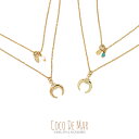 COCO DE MAR ネックレス 三日月 ホワイトコーラル ターコイズ 16Kコーティング