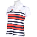 ルコック スポルティフ(Lecoq Sportif) ボーダー半袖ポロシャツ QGWMJA04-WH00 (レディース)