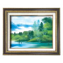 (額装品)世界の名画9573 F6 福田栄光「彩色山水」 117232