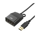 (まとめ)サンワサプライ 延長用4ポートUSB2.0ハブ(ブラックケーブル長0.6m) USB-HEX406BK【×3セット】 送料込!