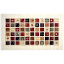 ギャッベ風 玄関マット/フロアマット 【50cm×80cm アイボリー】 長方形 高耐久 ウィルトン織 『ジプシー』【代引不可】 送料込!