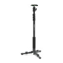 【送料無料】STANDPOD 7 カメラ一脚 スタンド付一脚 一脚 ミニ 三脚 3WAY 4段伸縮 デジカメスタンド 省スペース 自由雲台(交換可能) ケース付 SLIK スタンドポッド7 STAPOD7