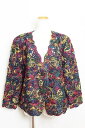 SHINKA　シンカ　薔薇模様織り　シルクリボンレース　ノーカラージャケット 日本製　LL LL マルチ