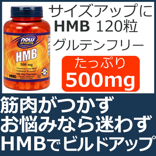 HMB 500mg 120粒 NOW社製筋トレ後の