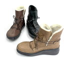In Cholje（インコルジェ）足に優しい靴　ゴムレースアップ　ファー付きブーツ（8744） レディース　婦人靴●送料無料