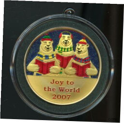 【極美品/品質保証書付】 アンティークコイン 銀貨 2007 Christmas Joy to the World 1OZ .999 Fine Silver Art Bar Enameled [送料無料] #sof-wr-012273-1128
