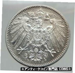 【極美品/品質保証書付】 アンティークコイン コイン 金貨 銀貨 [送料無料] 1915 WILHELM II of GERMANY 1 Mark Antique German Empire Silver Coin Eagle i64421