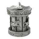 ガーデニング エレガントなカルーセルデザインアンティークピューター金属合金コインお金を節約する銀行ボックス Elegant Carousel Design Antique Pewter Metal Alloy Coin Money Saving Bank Box