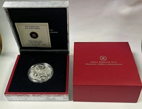2012年カナダ ルナロータス ドラゴンイヤー 15ドル シルバープルーフコイン 箱・保証書付き