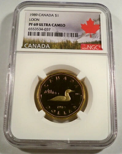 1989年 カナダ ルーンドル NGC PF69UCAM プルーフ PR PF 69 ウルトラカメオ 1ドル