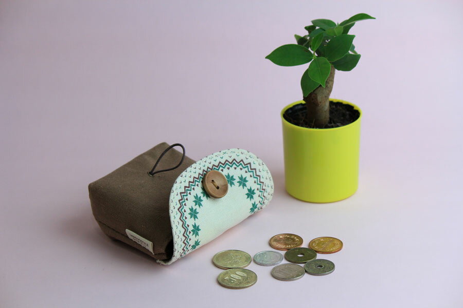 麻製ヨーロパ風ボタン式コインケース 婦人用サイフ小銭入れ メンズ レディース 財布
