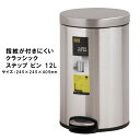 ゴミ箱 12L ふた付き ペダル式 ステンレス ごみ箱