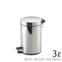 ダストボックス ペダル式 ごみ箱 ふた付き ステンレス製 3L