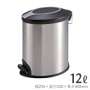 ダストボックス ペダル式 ごみ箱 ふた付き ステンレス製 12L