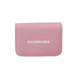 <strong>バレンシアガ</strong> BALENCIAGA 三つ折り財布 <strong>ミニ財布</strong> レディース レザー ロゴ シンプル ライトピンク系 CASH MINI WALLET 送料無料/込 母の日ギフト