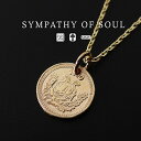 シンパシーオブソウル ゴールド コインネックレス k10 チェーン1.3mm-45cm sympathy of soul Good Luck Coin Charm - K10 Yellow Gold Necklaceアクセサリー (ネックレス メンズ レディース アクセサリー K10 シンプル)【送料無料】