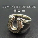シンパシーオブソウル ホースシューリング 指輪 メイン Combination Horseshoe Ring - Silver w/CZ メンズ ユニセックス sympathy of soul アクセサリー【送料無料】 プレゼント ギフト シンパシー オブ ソウル