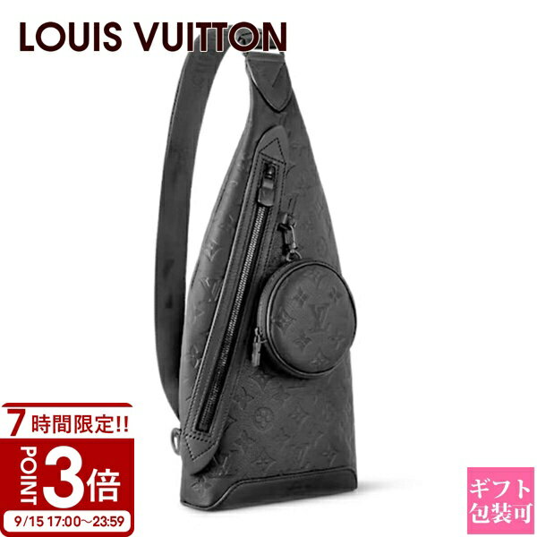 【P3倍】LOUIS VUITTON ルイヴィトン モノグラム 鞄 ボディバッグ カーフ モノグラム・シャドウ デュオ・スリングバッグ ブラック M21890 バイク 自転車