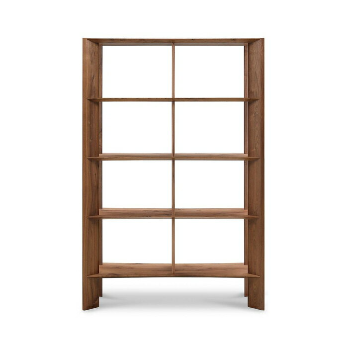 オープン シェルフ 書棚 収納棚 幅122cm 4段 多目的 天然木製 ウォールナット無垢 オーク無垢 ブラックチェリー無垢オイル塗装 間仕切り ロータイプ 国産 デザイナーズ家具 丸庄 デザイナーズ【送料無料】bow highシェルフ 122