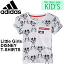 キッズ Tシャツ 子供服 アディダス adidas ディズニー コラボ ミッキーマウス プリントT 総柄 100-140cm 女の子 ガールズ Little Girls DISNEY スポーティ かわいい カットソー/MLR85