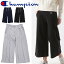 スウェット ワイドパンツ レディース/チャンピオン Champion BASIC/3/4レングス 7分丈 女性用 スエット ボトムス 無地 ワンポイント/CW-K217