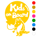 【Kids on board】 アルマジロ 風船 動物 ステッカー 窓ガラス用シールタイプ 車 ※吸盤・マグネットタイプではありません 子供が乗っています キッズ イン ザ カー キッズオンボード チャイルドシート キッズカー 入園入学 プレゼント ギフト