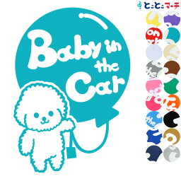 ポイント2倍！ 【Baby in the car】犬 <strong>ビションフリーゼ</strong> 風船戌 干支 動物 ステッカー 窓ガラス用<strong>シール</strong>タイプ 車 マグネットタイプも選べる★ 子供が乗っています ベビー イン ザ カー ベビーインカー チャイルドシート ベビーカー 誕生日 プレゼント ギフト