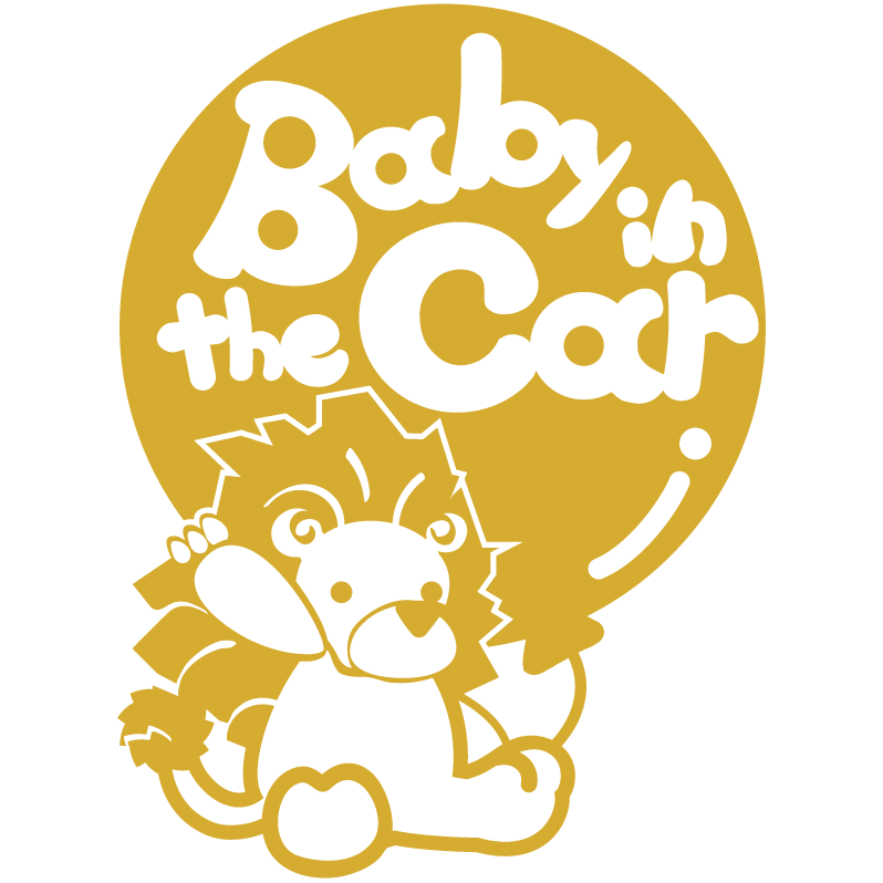 【Baby in the car】〈ライオン らいおん 風船〉ステッカー 窓ガラス用シール…...:w4seasons:10000159