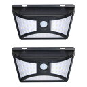 2個セット 68LED ソーラーライト ウォールライト 人感 センサーライト PIR 夜間自動点灯 IP44防水 太陽光充電 屋外 玄関灯 壁 ◇JY1846-68-2SET