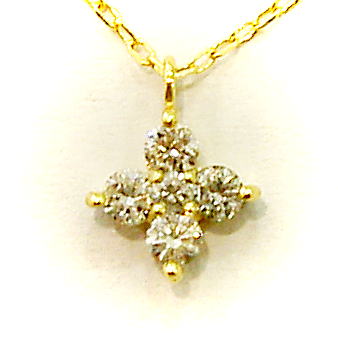 K18イエローゴールド ダイヤモンド0.2ct　花ペンダント★税込！送料無料選択可能・代引手数料無料！！★