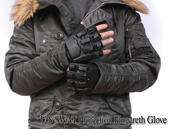 ≪WIP≫【新品 米軍】SWATプロテクトフィンガレスグローブお手頃価格 バイク乗りにも当店お勧め 当店売れ筋忠実に再現 雰囲気抜群リアルレザー 軍物定番【ミリタリー】【グローブ】