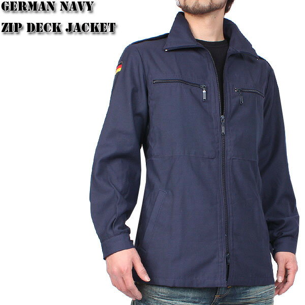 ≪WIP≫実物新品ドイツ海軍ジップデッキジャケット シルエットは細身ポケットは胸2つ、腰2つ　コーディネートしやすいデザイン　日本サイズの約M〜L相当のサイズ