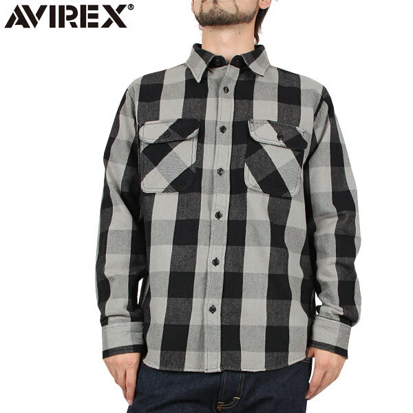 ≪WIP≫【AVIREX アビレックス】L/S FLANNELBLOCK CHECK シャツ 014 GREY【長袖シャツ】【ネルシャツ】【7色展開】【新品未使用】【6115071-014】　 フライト・ジャケットの代表的ブランドAVIREX☆アメカジの定番！