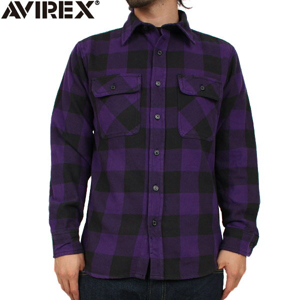 ≪WIP≫【AVIREX アビレックス】デイリーウエア FLANNELBLOCK CHECK SHIRTS パープル【ミリタリー】【ネルシャツ】【アメカジ】【7色展開】【新品未使用】