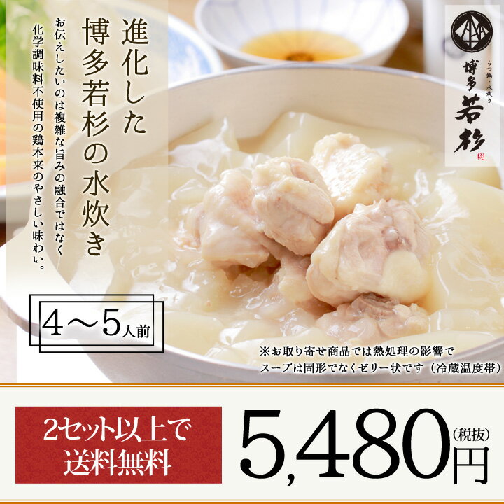 博多水炊き4〜5人前セット【2セット以上で送料無料＆おまけ】【福岡からのクール送料がなんと！100円】【博多若杉】【お中元 BBQ バーベキュー ギフト 記念日 誕生日 プレゼント 2017】