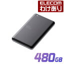 エレコム 外付け ポータブルSSD 耐衝撃 USB3.1 Gen1対応 高速 SSD ポータブル 超軽量 480GB ブラック 500GBに近い容量：ESD-ED0480GBK