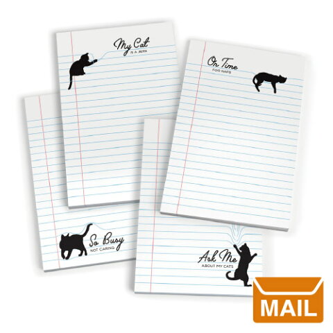 【 メール便 】 文房具 プレゼント おもしろ ノート ネコ 黒猫 セット 【 Fred / フレッド 】 PAW PADS sticky notepads かわいい クロネコ 猫 海外文具 プレゼント / WakuWaku