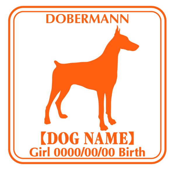 ドーベルマン 犬 ステッカー Eパターン【税込5250円以上で送料無料】
